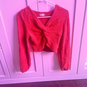 Altar'd State Scarlet Textured Blouse